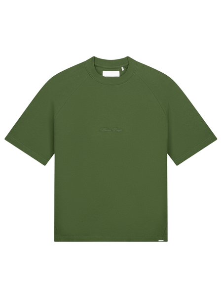 Croyez Croyez Waffle Raglan T-Shirt - Forest Green