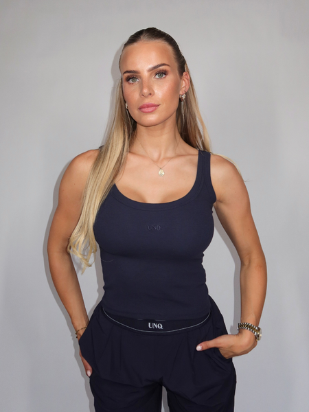 Unique The Label Gill Tank Top - Deep Dark Navy Unique The Label Unique The Label Gill Tank Top - Deep Dark Navy
