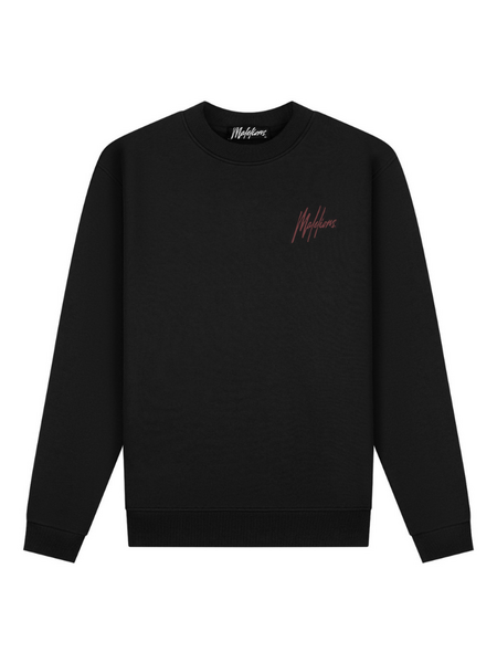 Malelions Striped Signature Sweater - Black Malelions Malelions Striped Signature Sweater - Black
