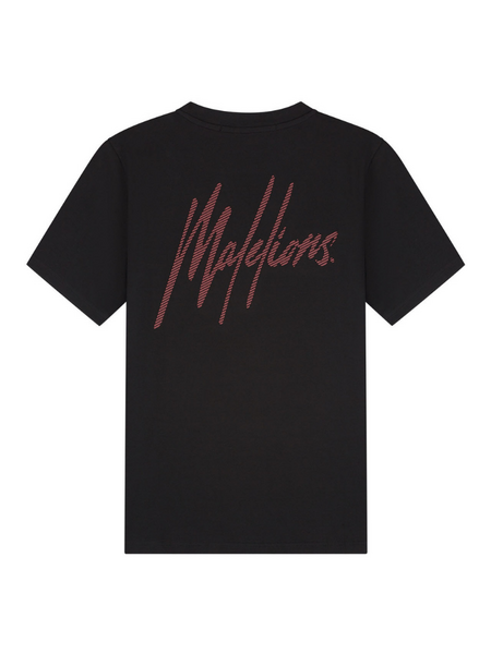 Malelions Striped Signature T-Shirt - Black Malelions Malelions Striped Signature T-Shirt - Black