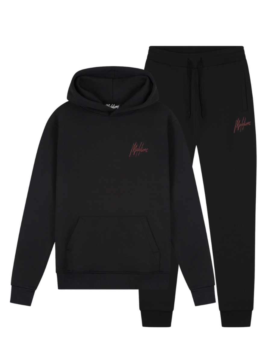 Malelions Malelions Striped Signature Hoodie Combi-Set - Black