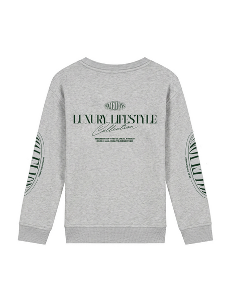 Malelions Malelions Kids Relaxed Lifestyle Sweater - Grey Melange Malelions Kids Relaxed Lifestyle Sweater - Grey Melange