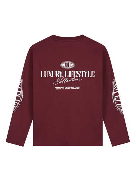 Malelions Kids Relaxed Lifestyle Longsleeve T-Shirt - Burgundy Malelions Malelions Kids Relaxed Lifestyle Longsleeve T-Shirt - Burgundy