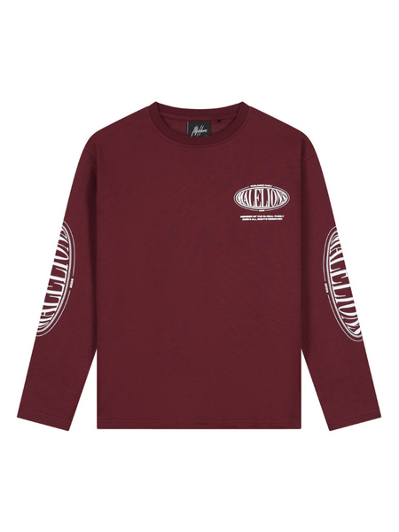 Malelions Kids Relaxed Lifestyle Longsleeve T-Shirt - Burgundy Malelions Malelions Kids Relaxed Lifestyle Longsleeve T-Shirt - Burgundy