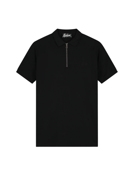Malelions Pique Zip Polo - Black Malelions Malelions Pique Zip Polo - Black