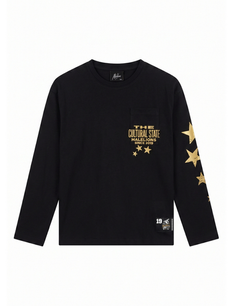 Malelions Kids Relaxed Star Longsleeve T-Shirt - Black/Yellow Malelions Malelions Kids Relaxed Star Longsleeve T-Shirt - Black/Yellow