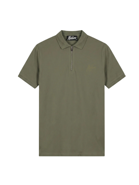 Malelions Pique Zip Polo - Dark Sage Malelions Malelions Pique Zip Polo - Dark Sage
