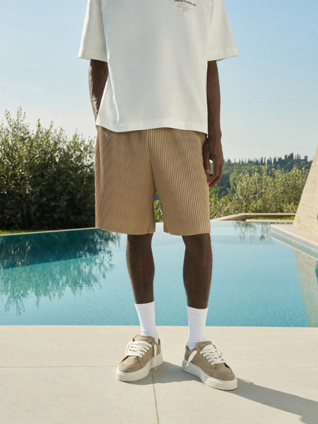 The Couture Club Plisse Shorts - Mushroom The Couture Club The Couture Club Plisse Shorts - Mushroom