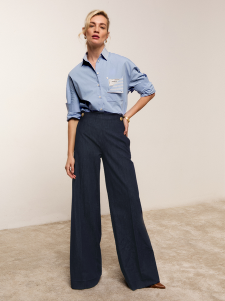 Josh V Romulo Blouse - Mid Blue Josh V Josh V Romulo Blouse - Mid Blue