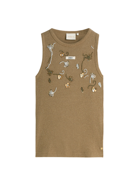 Josh V Calix Top - Khaki Melange Josh V Josh V Calix Top - Khaki Melange