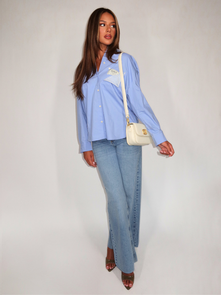Josh V Romulo Blouse - Mid Blue Josh V Josh V Romulo Blouse - Mid Blue