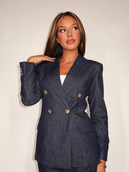 Josh V Bluebell Blazer - Dark Blue Chambray Josh V Josh V Bluebell Blazer - Dark Blue Chambray