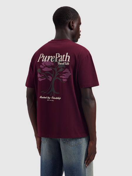 Pure Path Tree Of Life T-shirt - Wine Red
