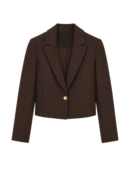 Nikkie Anou Short Blazer - Chocolate Chip