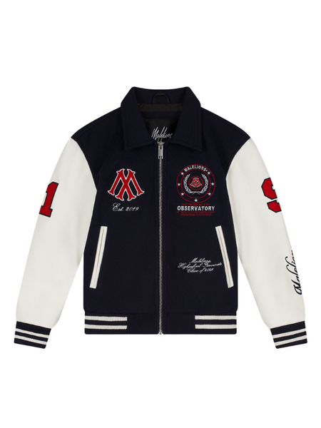 Malelions Malelions Kids Baseball Varsity Jacket - Navy Malelions Kids Baseball Varsity Jacket - Navy