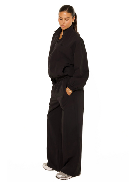La Sisters LA Official Embroidered Track Pants - Black