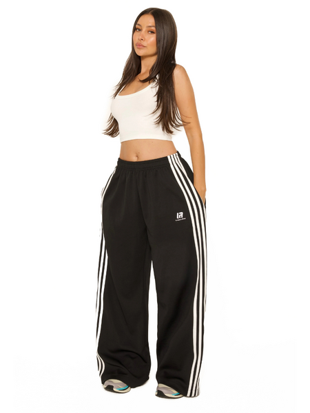 La Sisters La Sisters LA Official Oversized Multi Striped Pants - Black