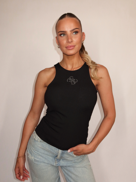 Guess Guess SL Round NK Guendali Top - Jet Black