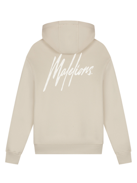 Malelions Striped Signature Hoodie - Almond Malelions Malelions Striped Signature Hoodie - Almond