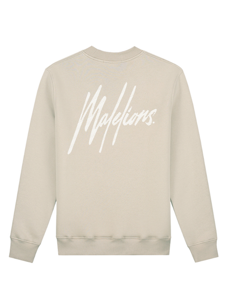 Malelions Malelions Striped Signature Sweater - Almond