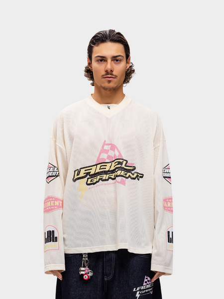 Label Garment Pitlane Jersey Longsleeve Top - Off White