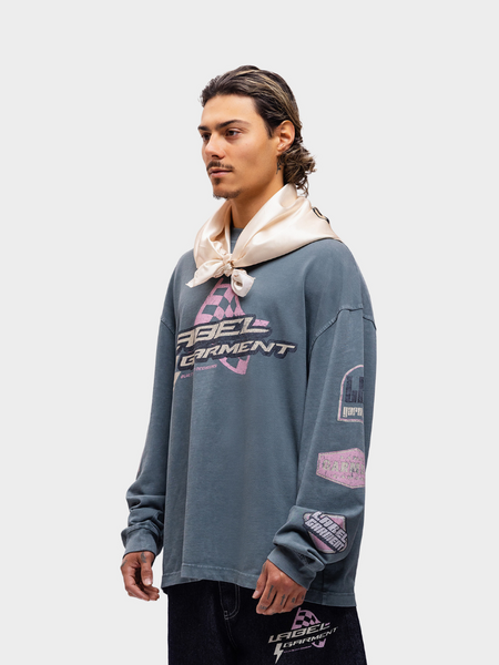 Label Garment Pitlane Satin Scarf - Off White Label Garment Label Garment Pitlane Satin Scarf - Off White