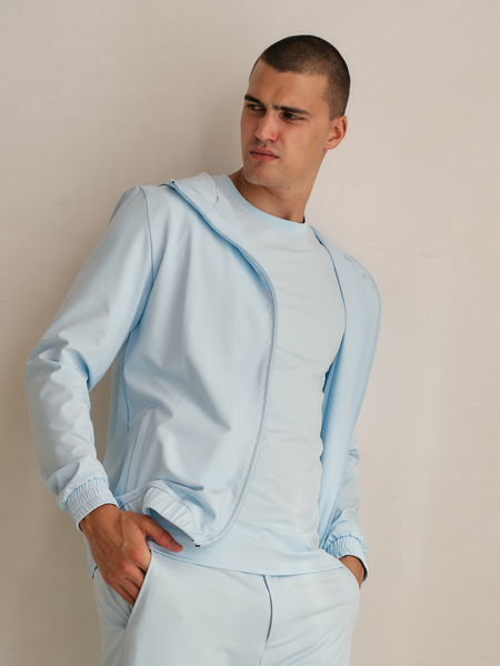 TriaD'oro TriaD'oro Tracksuit Jacket with Hood - Light Blue TriaD'oro Tracksuit Jacket with Hood - Light Blue