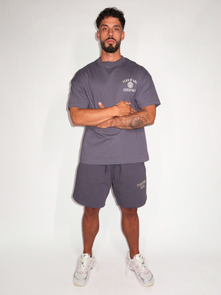 Fear of God Essentials Heavy Fleece Soccer Shorts - Marine Fear of God Fear of God Essentials Heavy Fleece Soccer Shorts - Marine