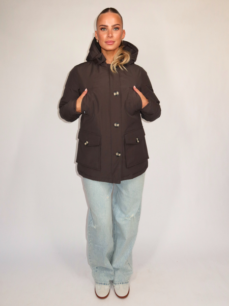 Airforce Women 4 Pocket Parka - Dark Coffee Airforce Airforce Women 4 Pocket Parka - Dark Coffee