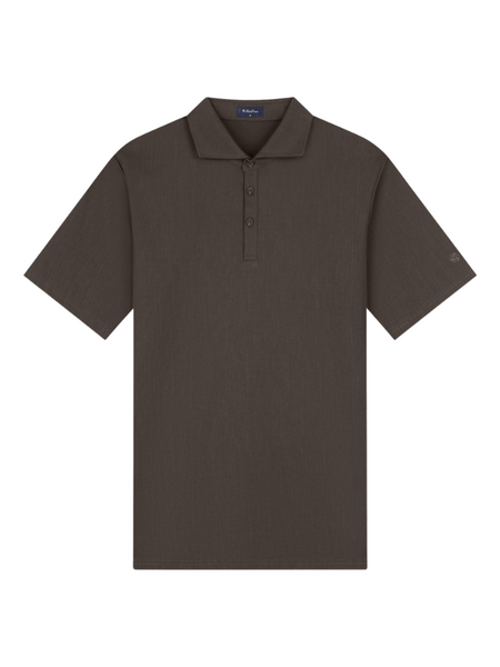 TriaD'oro TriaD'oro Riviera Buttoned Polo - Brown TriaD'oro Riviera Buttoned Polo - Brown