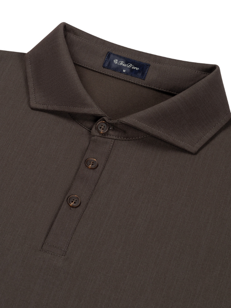 TriaD'oro Riviera Buttoned Polo - Brown TriaD'oro TriaD'oro Riviera Buttoned Polo - Brown