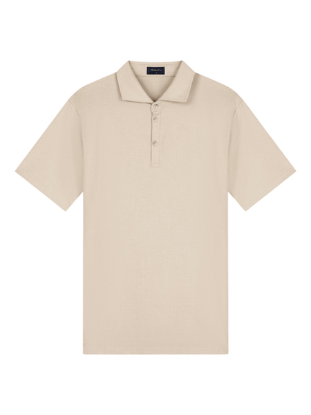 TriaD'oro TriaD'oro Riviera Buttoned Polo - Beige TriaD'oro Riviera Buttoned Polo - Beige