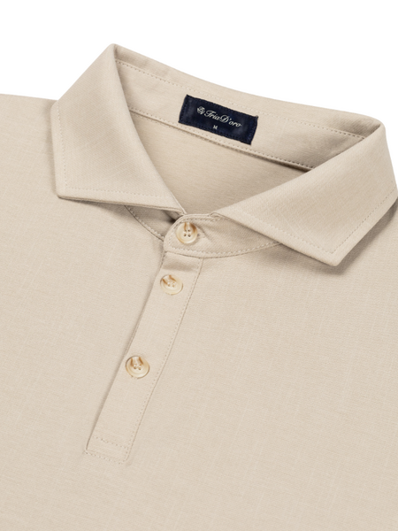 TriaD'oro Riviera Buttoned Polo - Beige TriaD'oro TriaD'oro Riviera Buttoned Polo - Beige