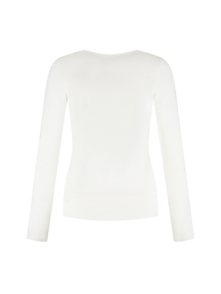 Malelions Women Emblem V-Neck Top - White Malelions Malelions Women Emblem V-Neck Top - White