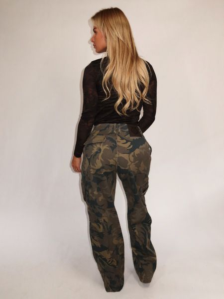 Pinko Pinko Haiku Trousers - Green/Black Multi-Color