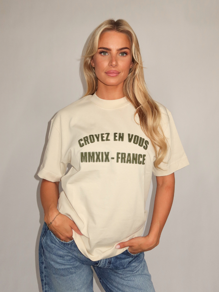 Croyez Croyez Women Applique T-Shirt - Light Beige