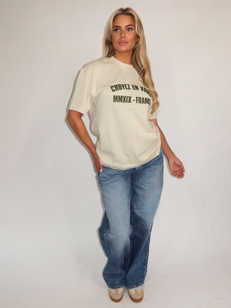 Croyez Croyez Women Applique T-Shirt - Light Beige