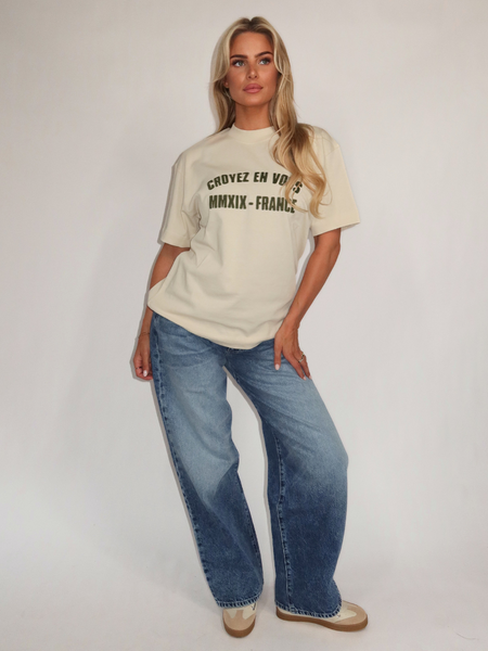 Croyez Croyez Women Applique T-Shirt - Light Beige