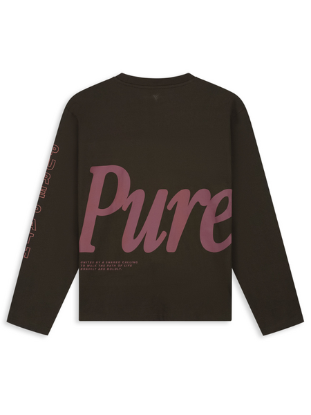 Pure Path Pure Path Pure Longsleeve T-shirt - Dark Brown