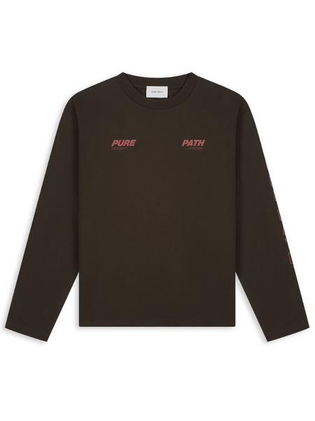 Pure Path Pure Path Pure Longsleeve T-shirt - Dark Brown