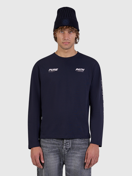 Pure Path Pure Longsleeve T-shirt - Dark Navy Pure Path Pure Path Pure Longsleeve T-shirt - Dark Navy