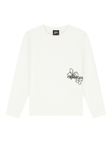 Malelions Malelions Kids Relaxed Flower Longsleeve - Off-White Malelions Kids Relaxed Flower Longsleeve - Off-White