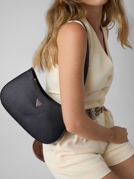 Guess Noelle II Top Zip Shoulder Bag - Black Guess Guess Noelle II Top Zip Shoulder Bag - Black