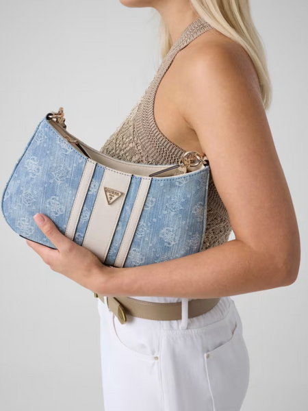 Guess Accessoires Noelle II Top Zip Shoulder Bag - Denim Logo Guess Guess Accessoires Noelle II Top Zip Shoulder Bag - Denim Logo