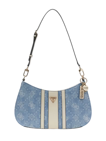 Guess Guess Accessoires Noelle II Top Zip Shoulder Bag - Denim Logo Guess Accessoires Noelle II Top Zip Shoulder Bag - Denim Logo
