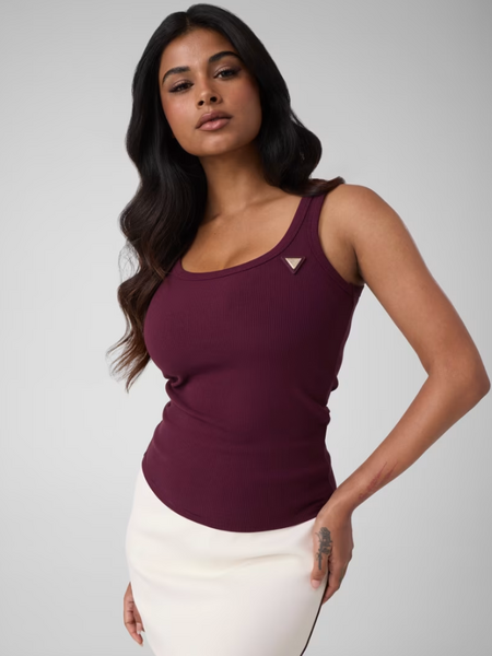 Guess Colette Rib Top - Red Noir Guess Guess Colette Rib Top - Red Noir