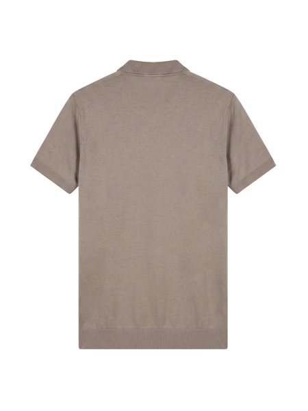 Malelions Knitted Zip Polo - Sage Brown Malelions Malelions Knitted Zip Polo - Sage Brown