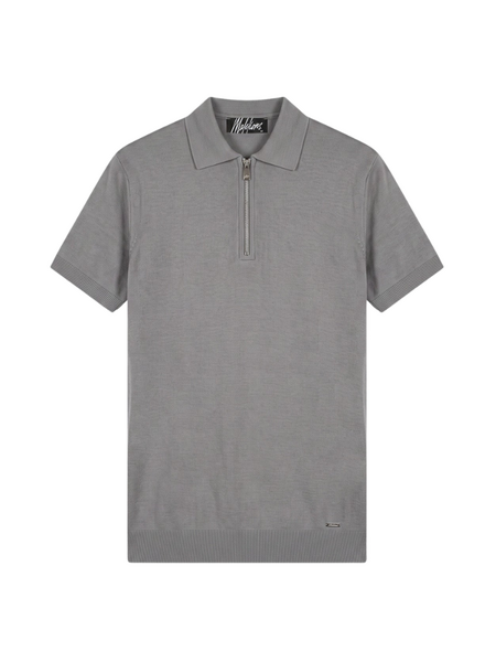 Malelions Malelions Knitted Zip Polo - Pearl Grey
