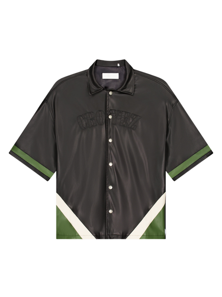 Croyez Logo Leather Shirt - Black Croyez Croyez Logo Leather Shirt - Black
