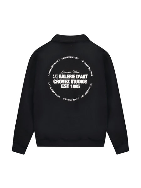 Croyez Le Galerie D'Art Half-Zip Sweater - Black Croyez Croyez Le Galerie D'Art Half-Zip Sweater - Black